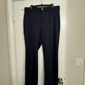 CAbi Women’s Dark Navy Plaid Dress Pants